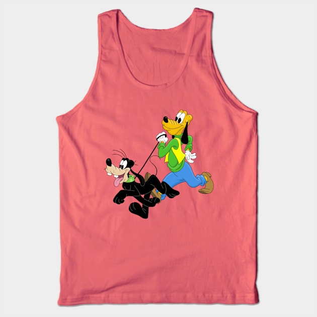 Goofy and Pluto Freaky Friday Tank Top by AndrewKennethArt